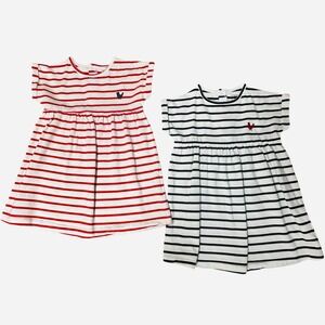 Bout'chou‎ Striped Organic Cotton Dress Set Nautical Casual 24 Months
